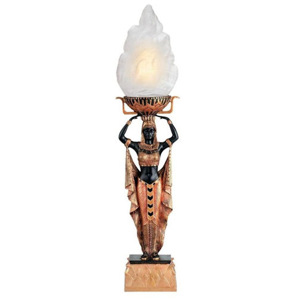 Egyptian Torch Offering Table Lamp Sculptural Lighting Goddess Revival